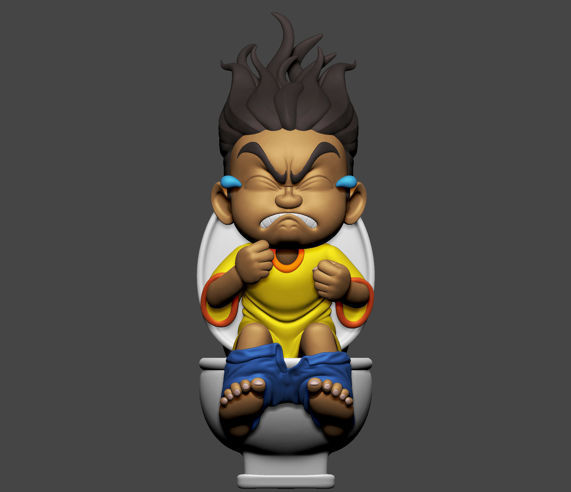 Pooping Boy 3D print model_3