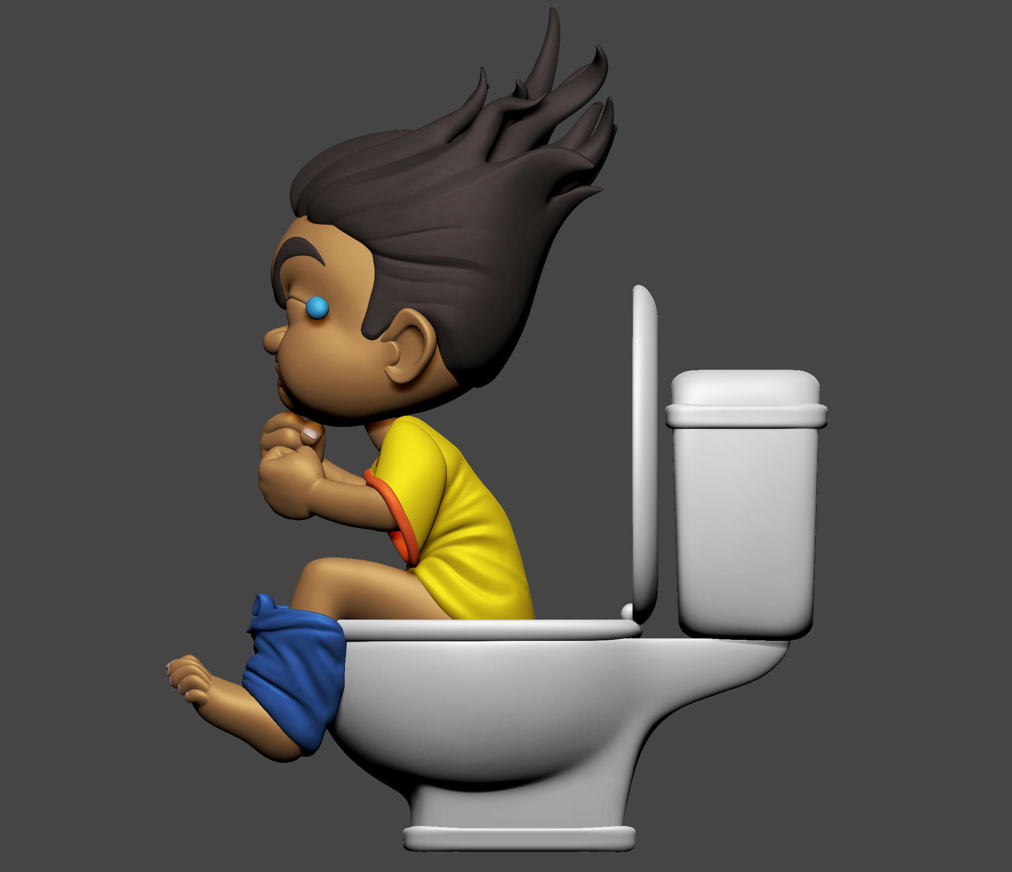 Pooping Boy 3D print model_5