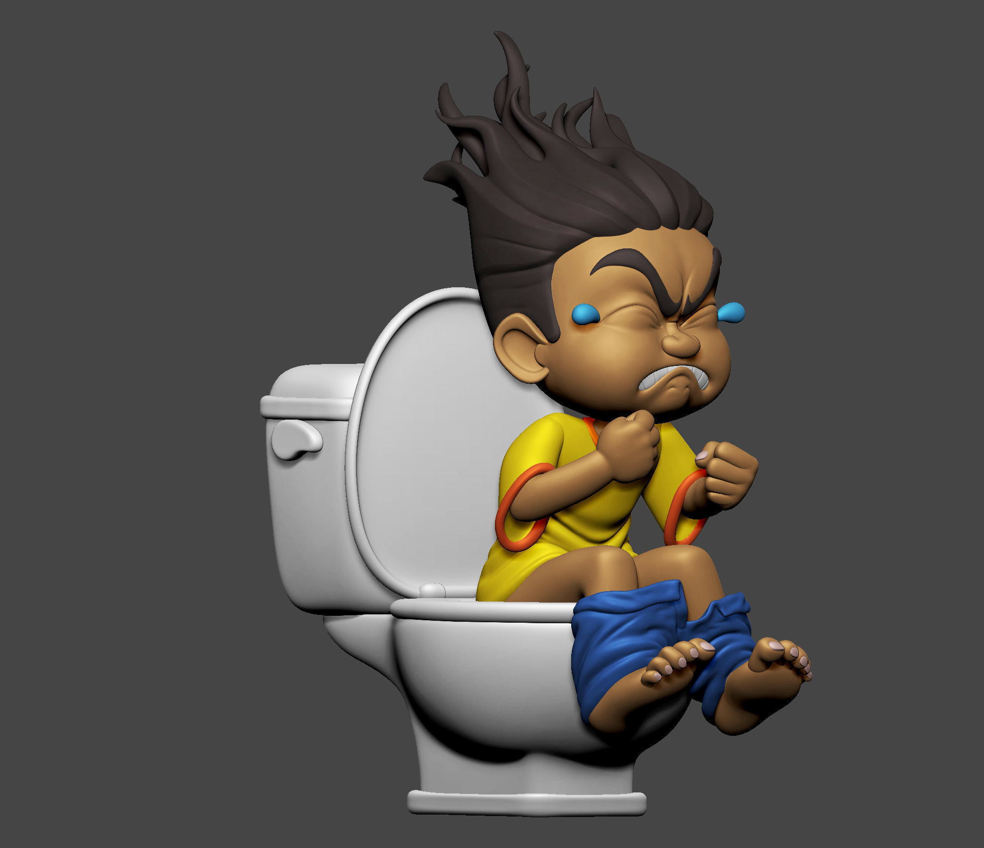 Pooping Boy 3D print model_10