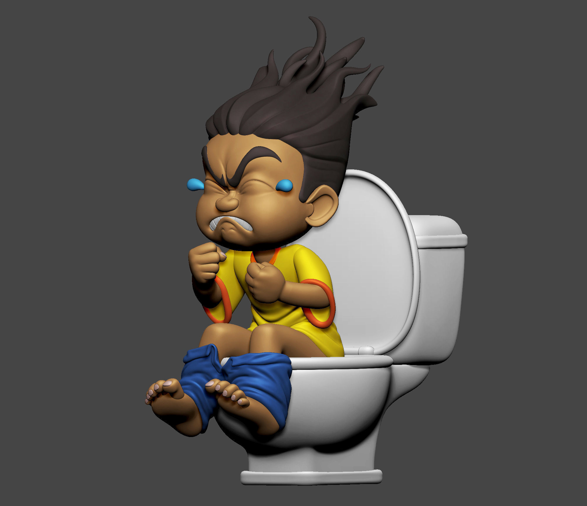 Pooping Boy 3D print model_4
