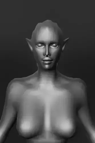 Elf girl Low-poly 3D model