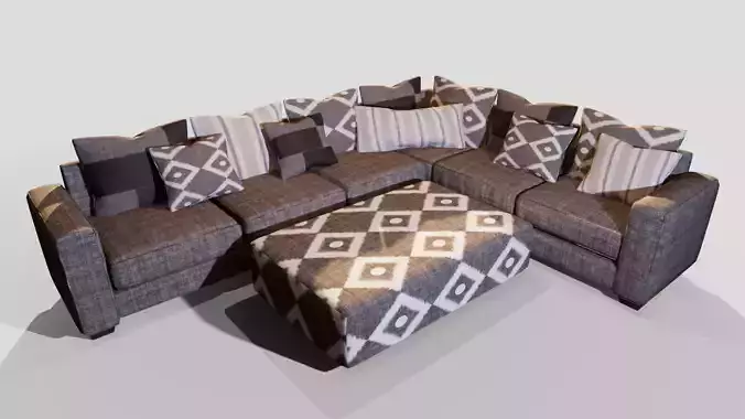 Segmented Sofa  Game Asset