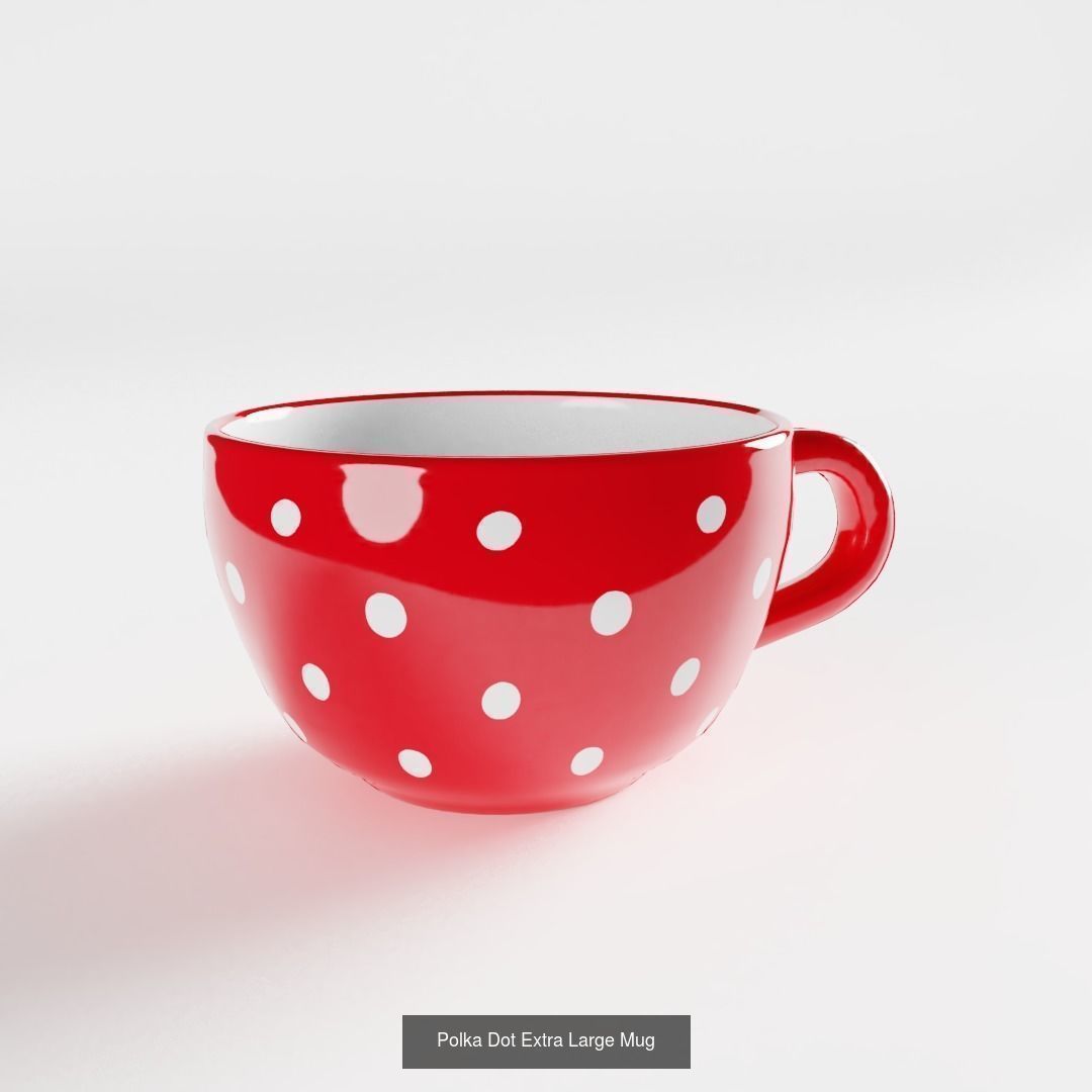 Polka Dot Dinnerware Set 3D Model Collection_5