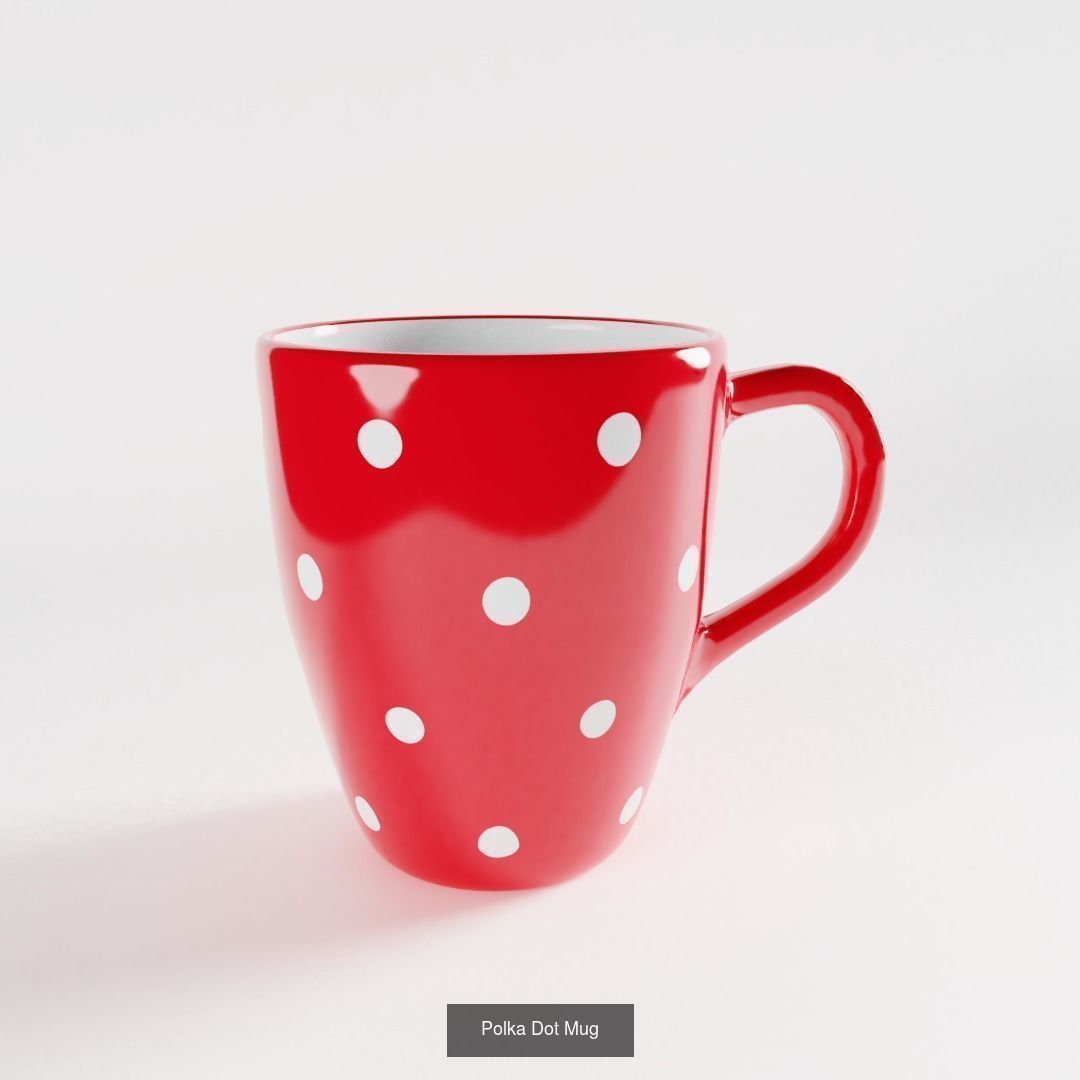 Polka Dot Dinnerware Set 3D Model Collection_13