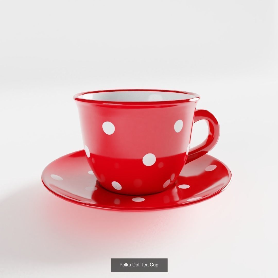 Polka Dot Dinnerware Set 3D Model Collection_12