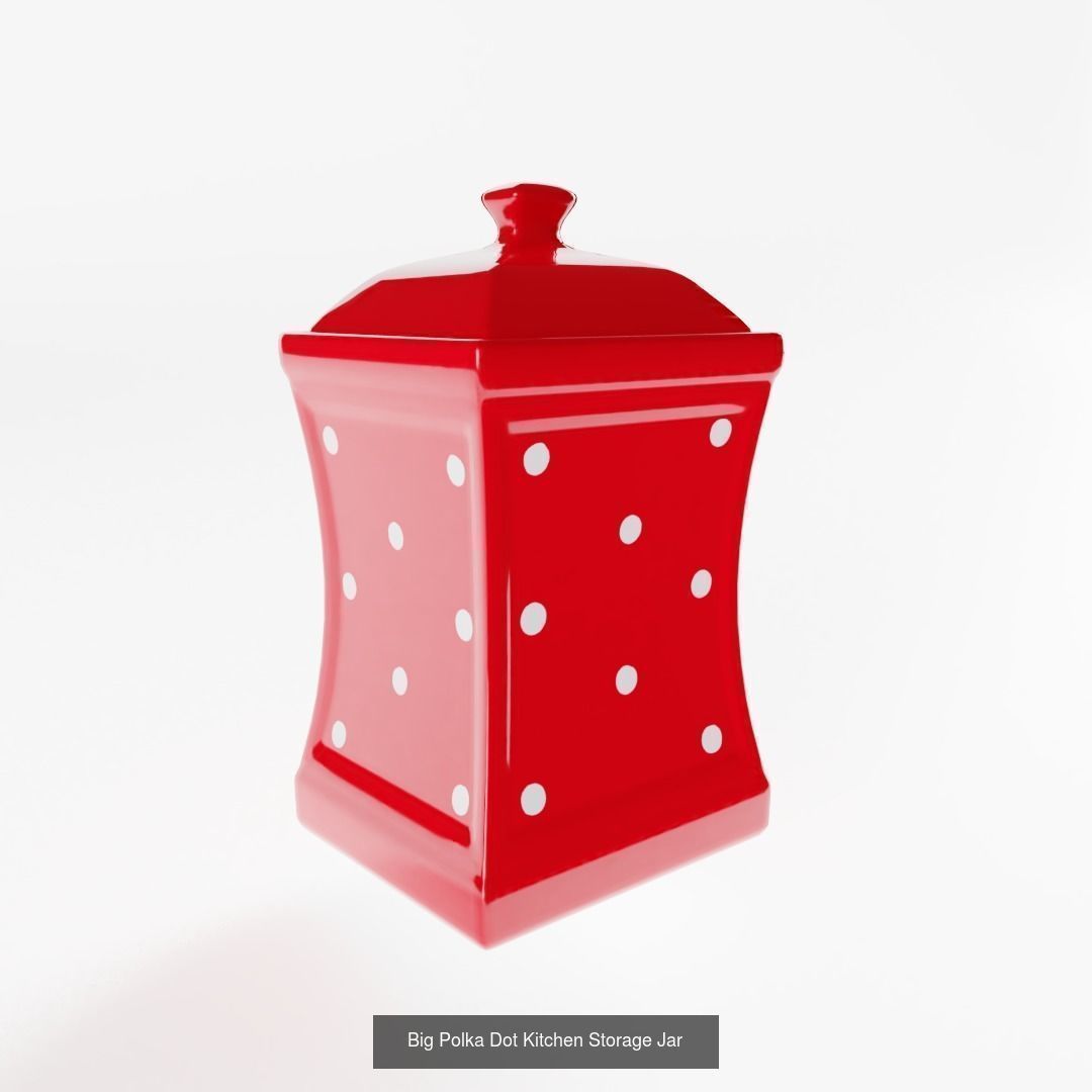 Polka Dot Dinnerware Set 3D Model Collection_2