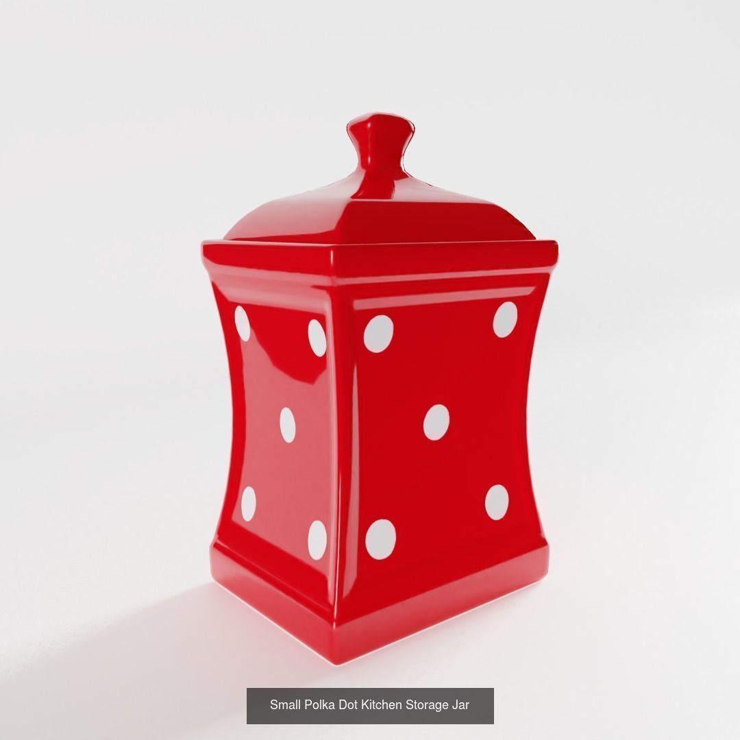 Polka Dot Dinnerware Set 3D Model Collection_3