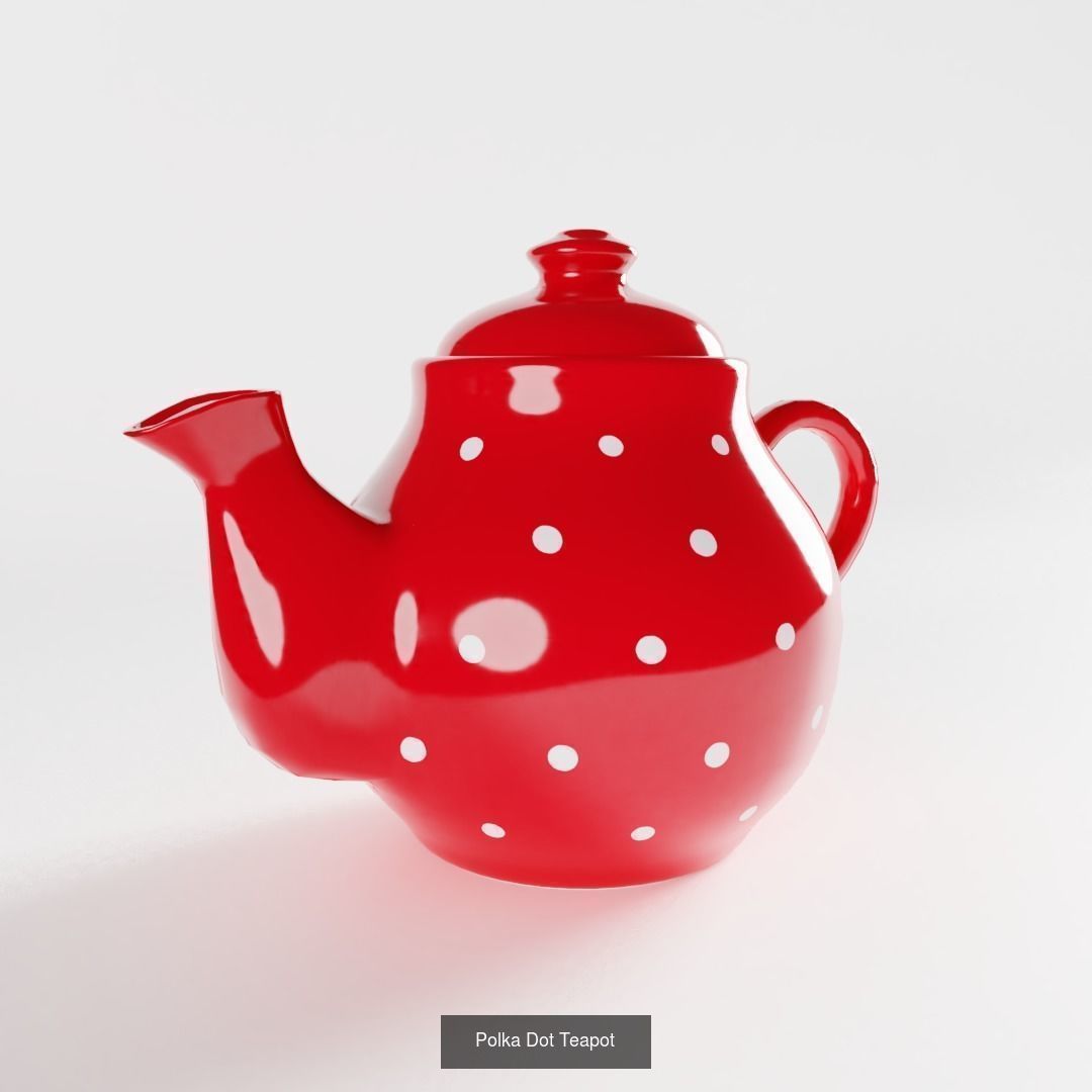 Polka Dot Dinnerware Set 3D Model Collection_9