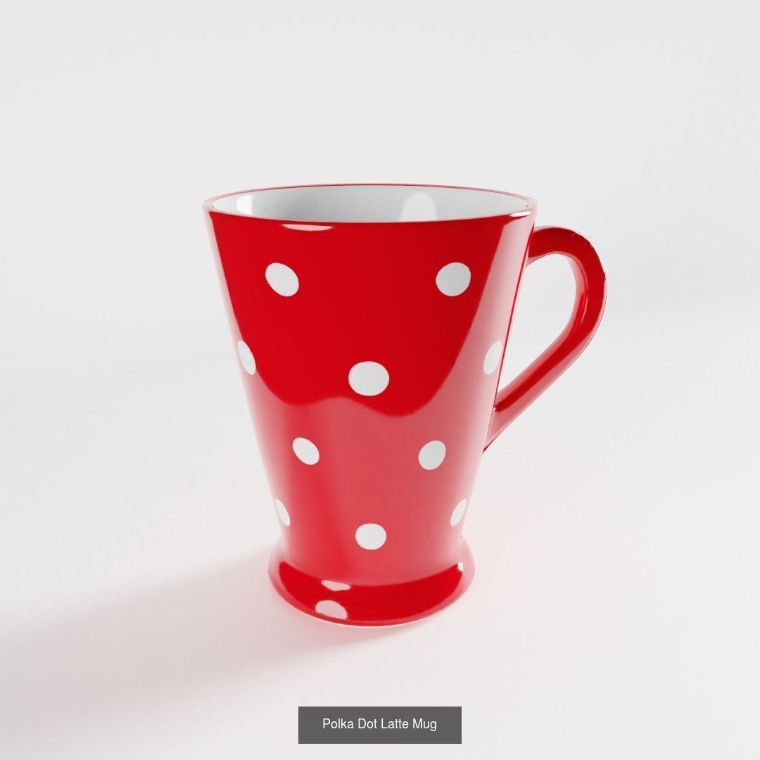 Polka Dot Dinnerware Set 3D Model Collection_15