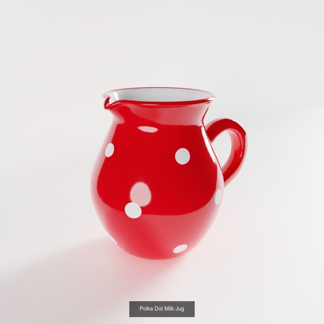 Polka Dot Dinnerware Set 3D Model Collection_14