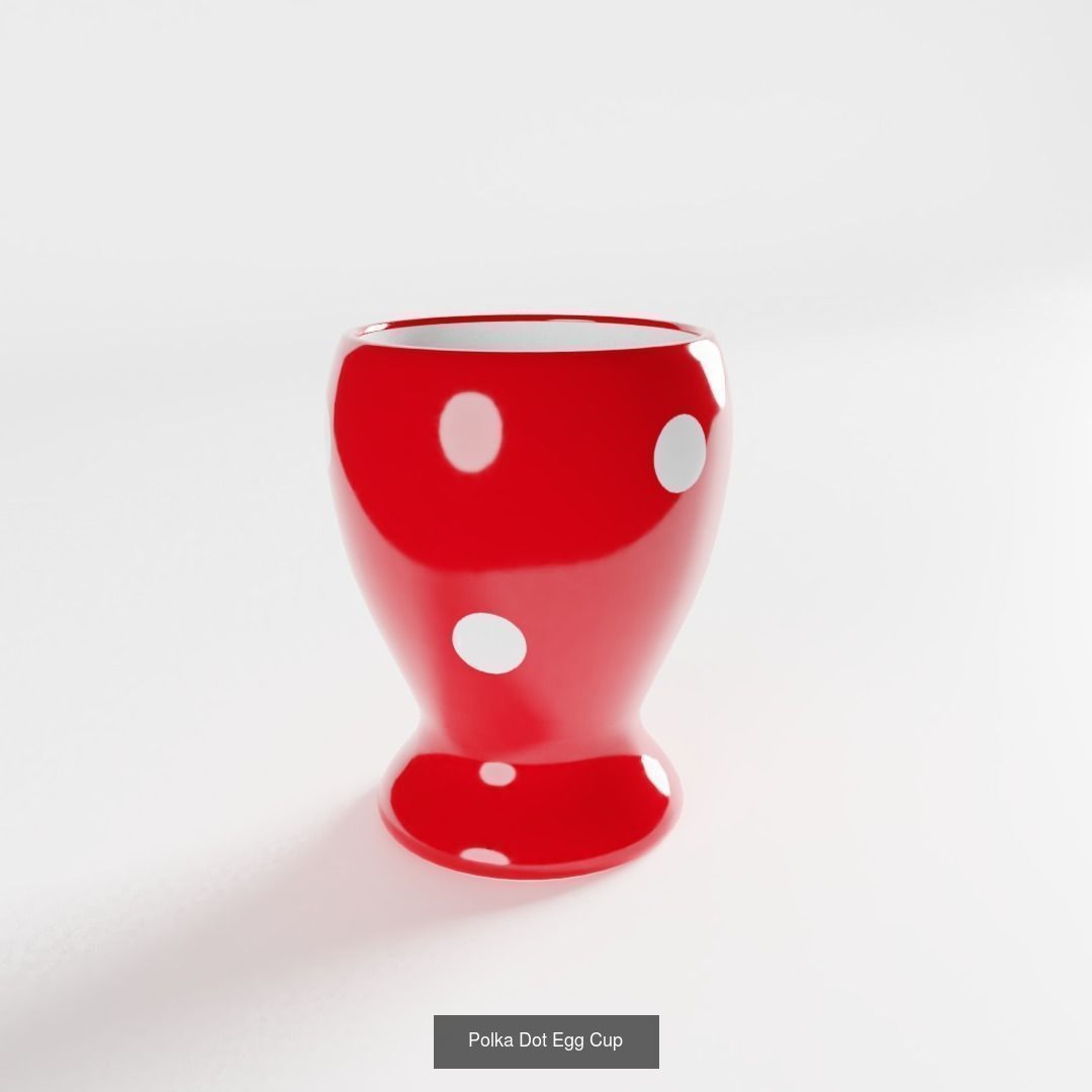 Polka Dot Dinnerware Set 3D Model Collection_11