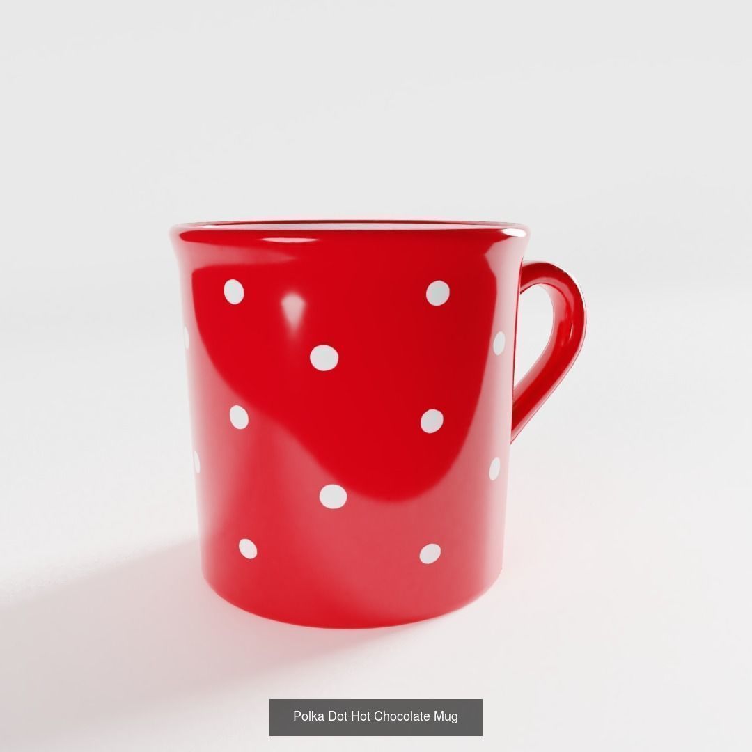 Polka Dot Dinnerware Set 3D Model Collection_10