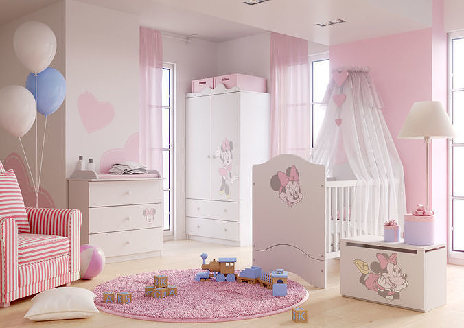 Rose Child Room 3D model 3D model