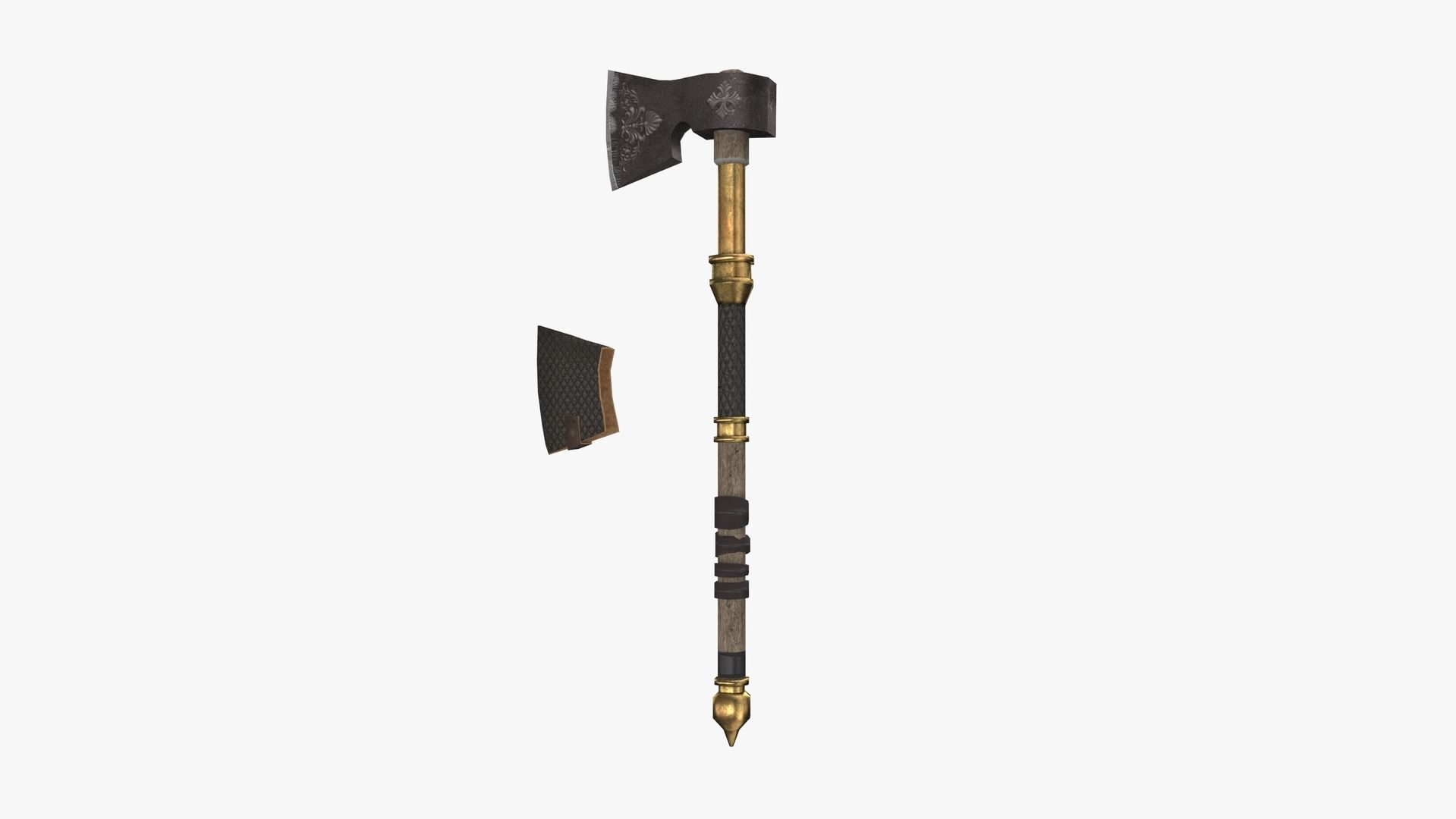 Axe GameReady Low-poly 3D model_3