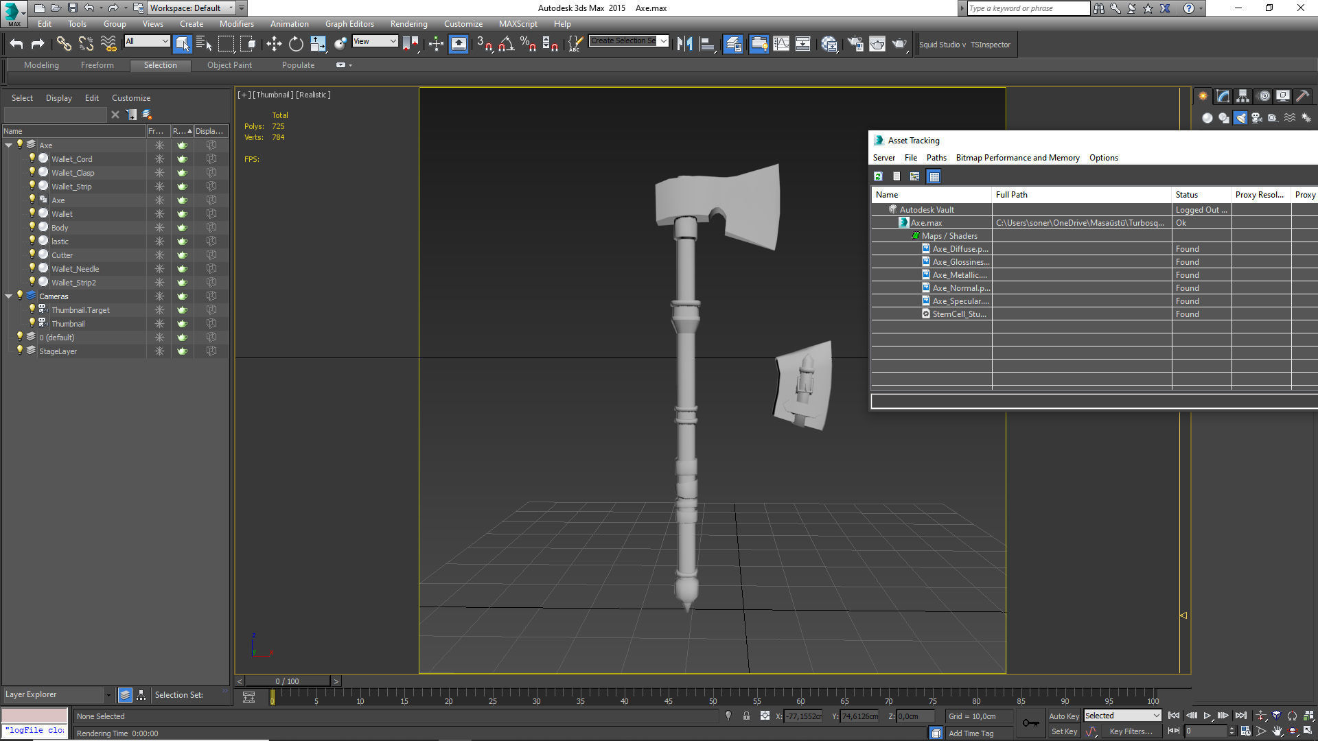 Axe GameReady Low-poly 3D model_15