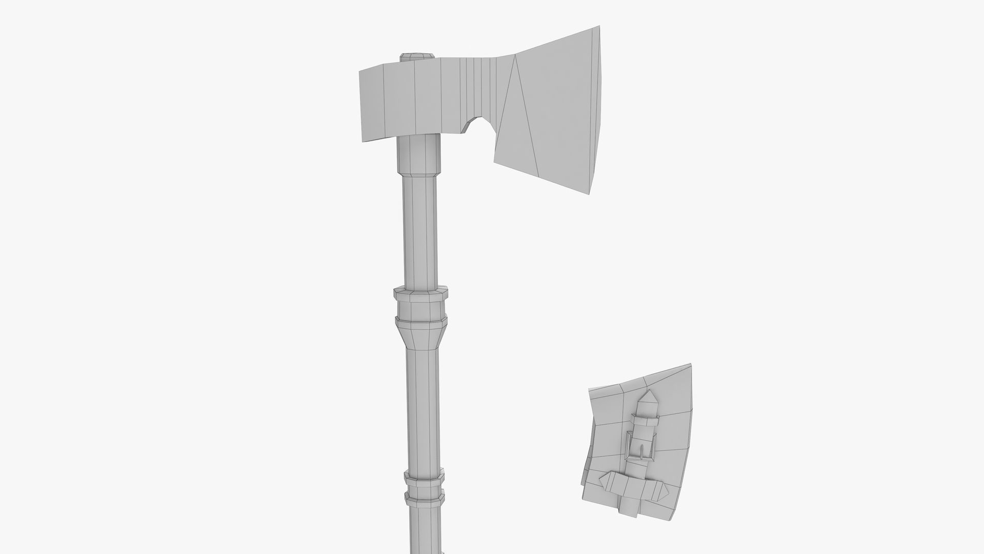 Axe GameReady Low-poly 3D model_7