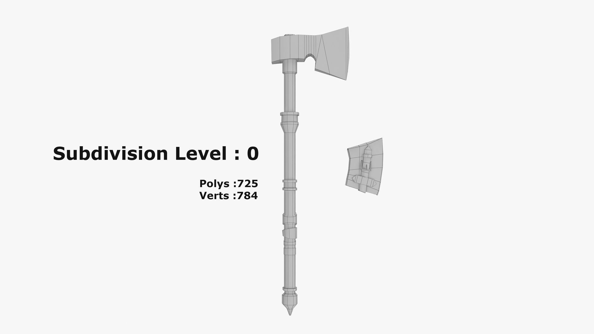 Axe GameReady Low-poly 3D model_9