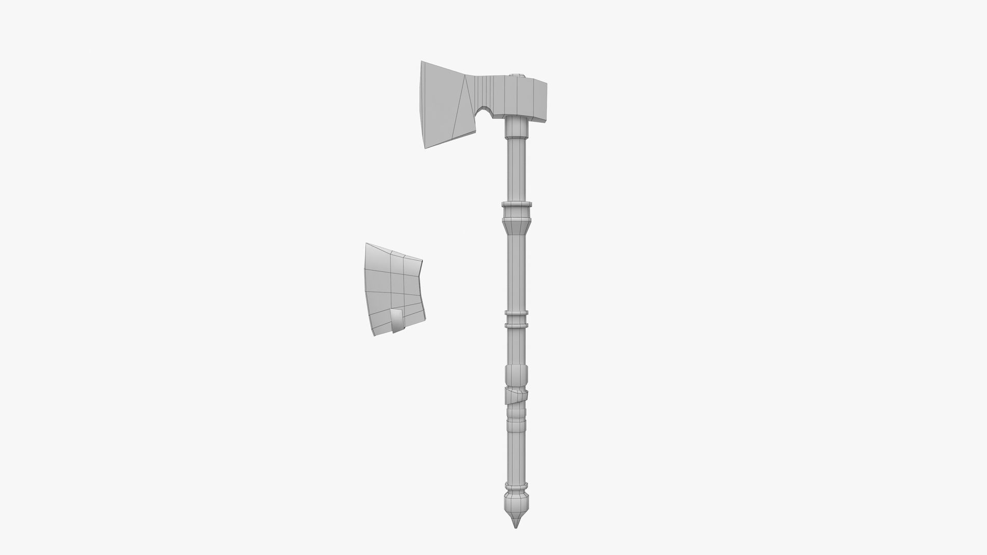 Axe GameReady Low-poly 3D model_8