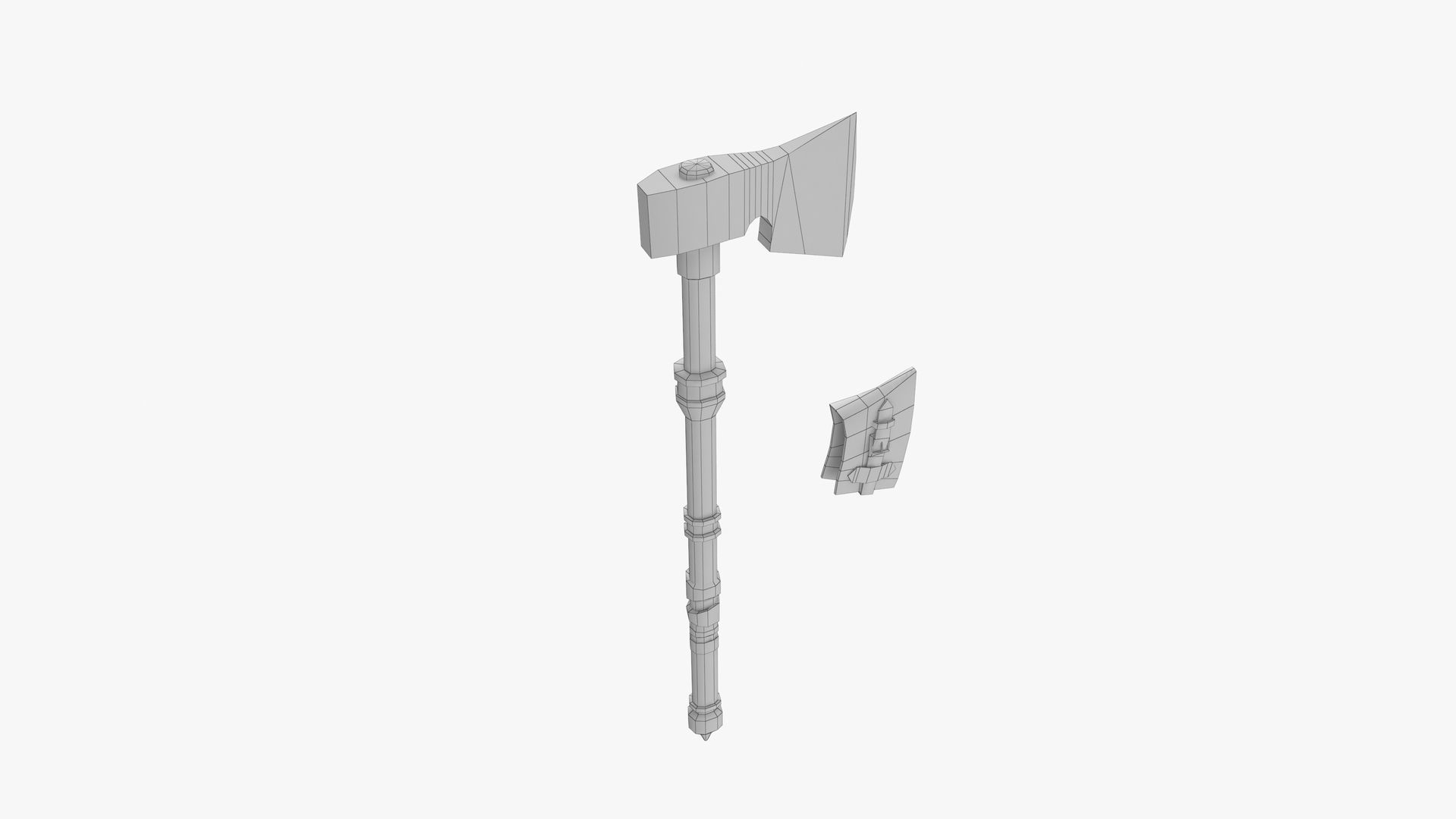 Axe GameReady Low-poly 3D model_6