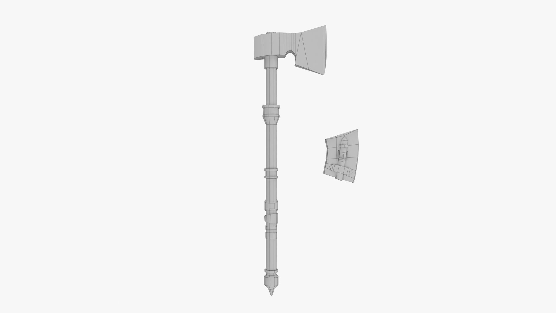 Axe GameReady Low-poly 3D model_5