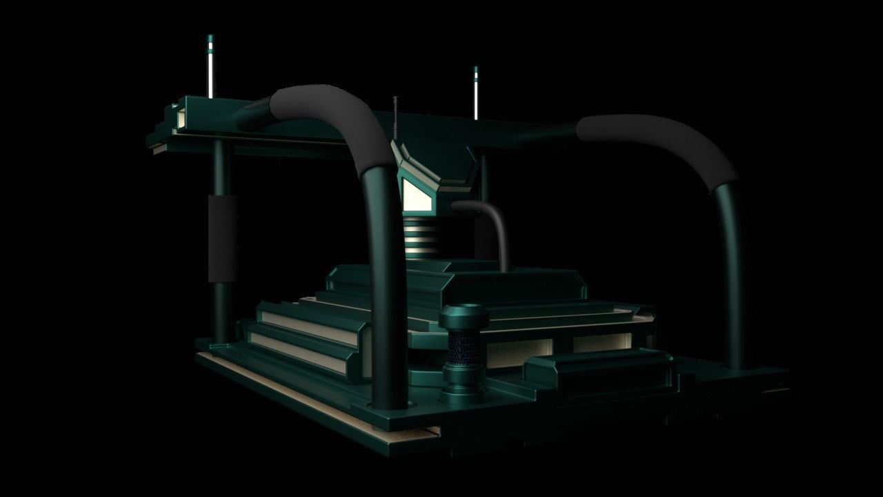 Sci fi vehicle 3D model_1