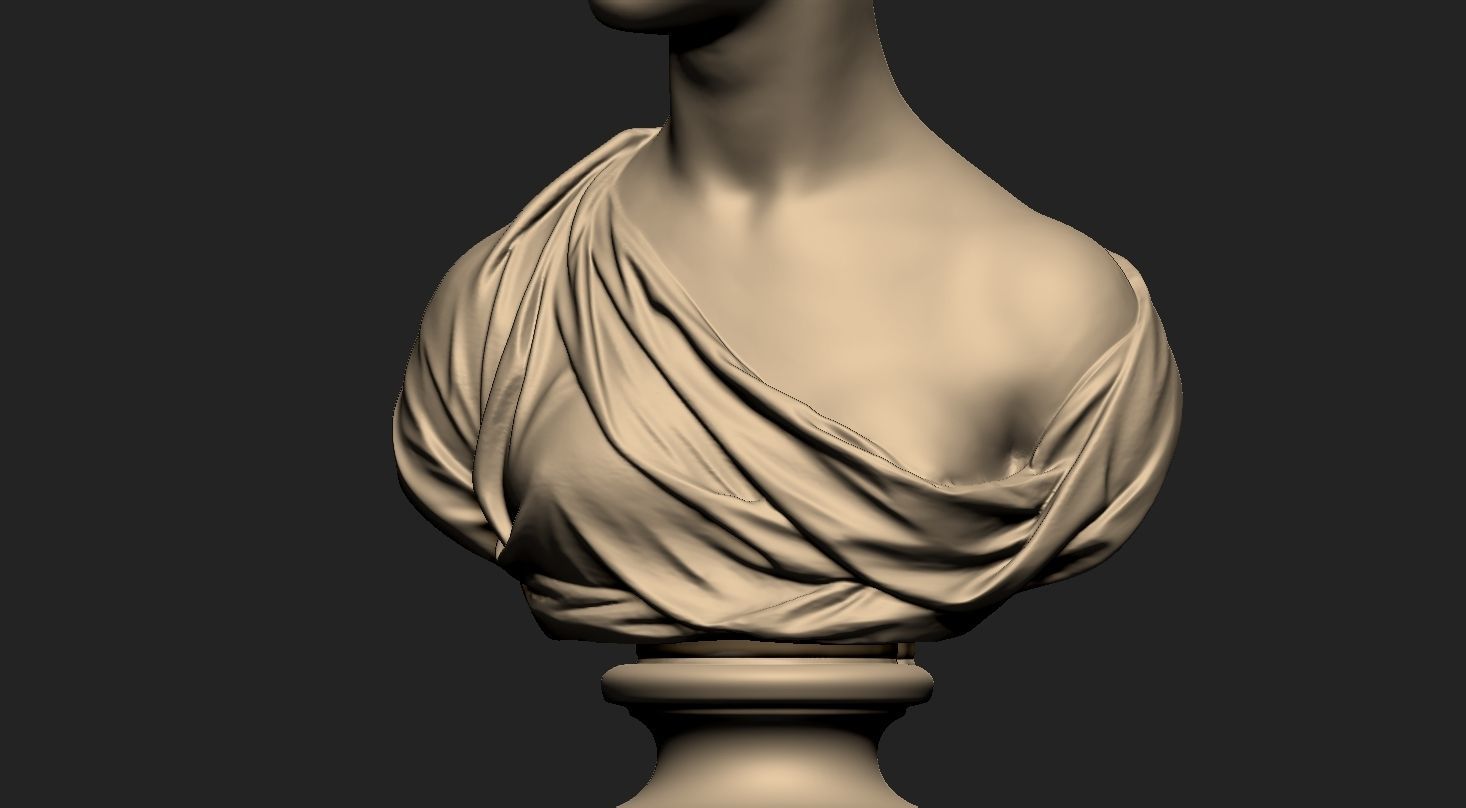 Beautiful Lady Bust  3D print model_6