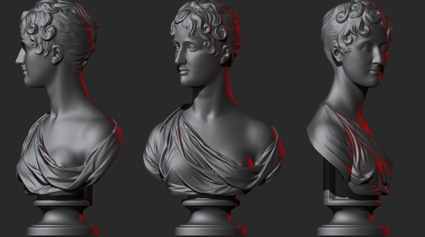 Beautiful Lady Bust  3D print model_2