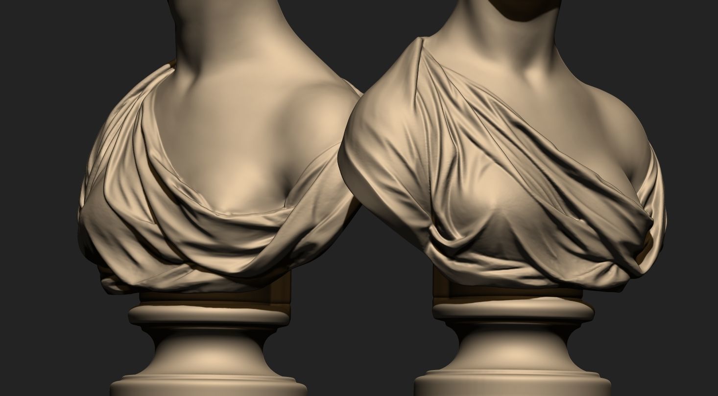 Beautiful Lady Bust  3D print model_7