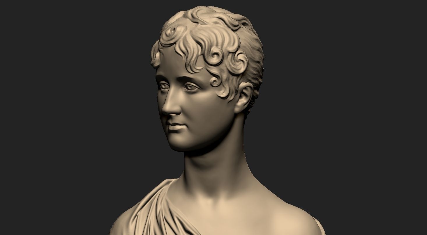 Beautiful Lady Bust  3D print model_5