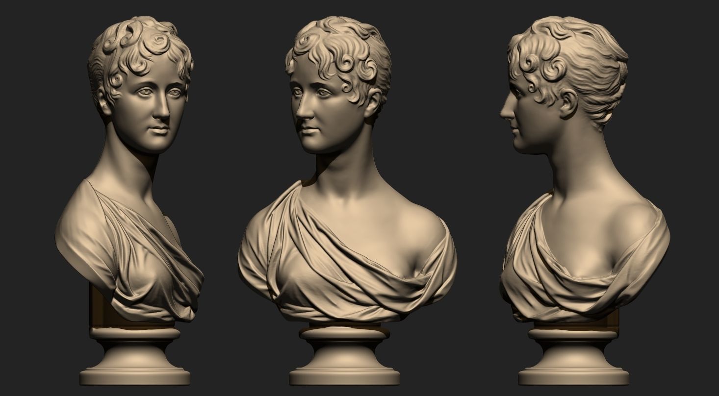 Beautiful Lady Bust  3D print model_1