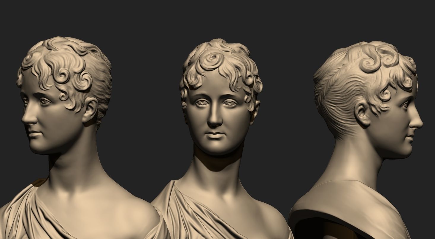 Beautiful Lady Bust  3D print model_3