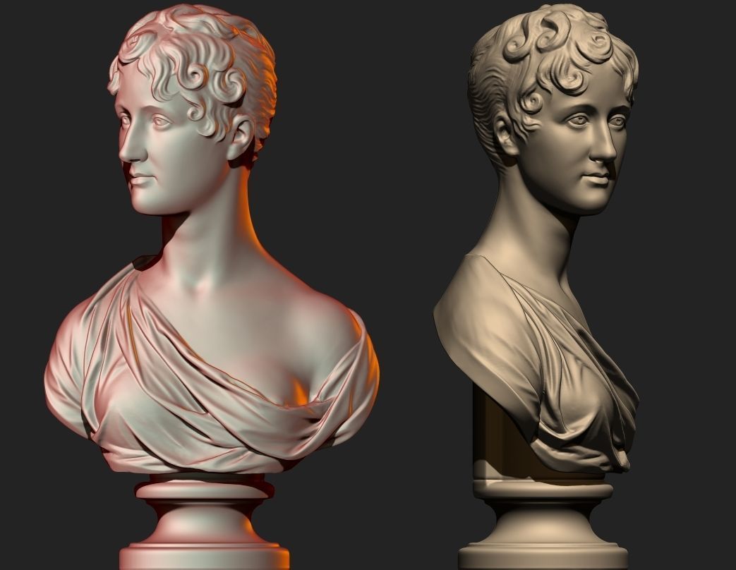 Beautiful Lady Bust  3D print model_4