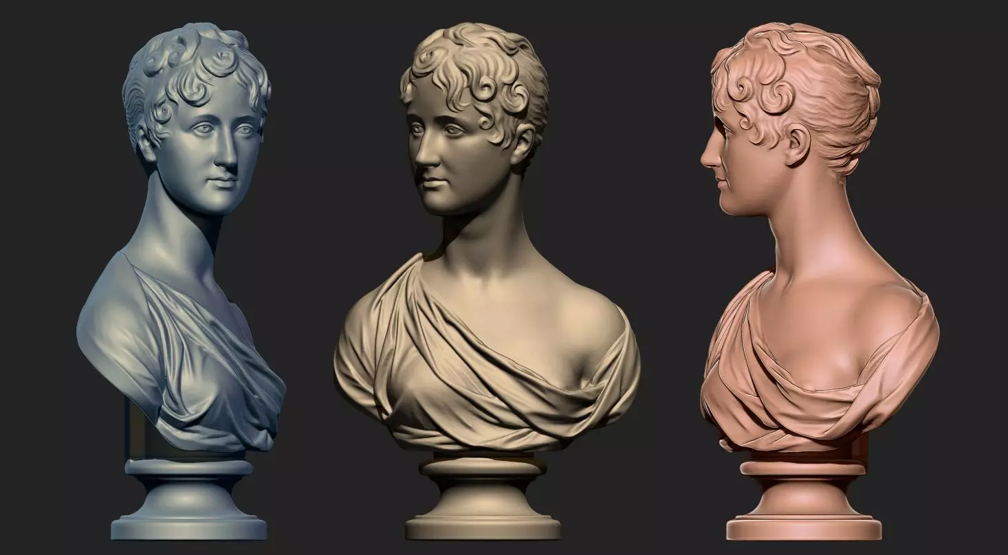 Beautiful Lady Bust  3D print model_0
