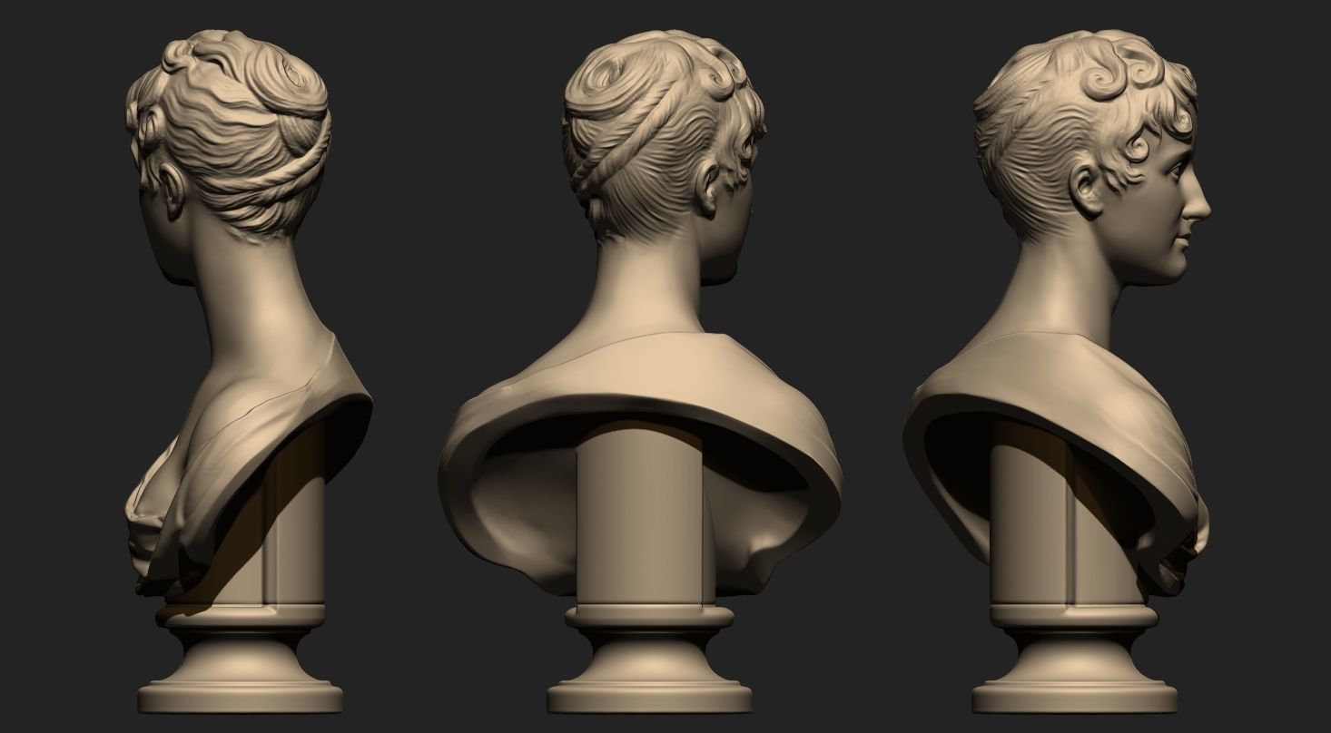 Beautiful Lady Bust  3D print model_8