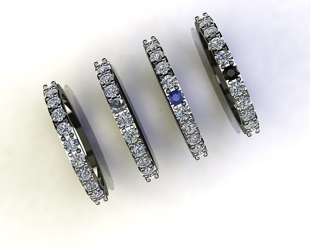 Engagement ring set 3D print model