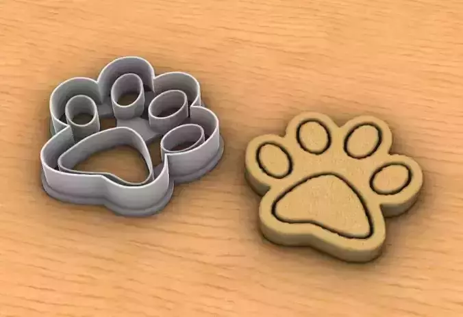Paw cookie cutter 3D print model