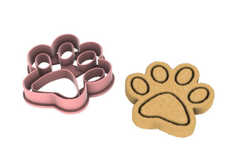 Paw cookie cutter 3D print model_1