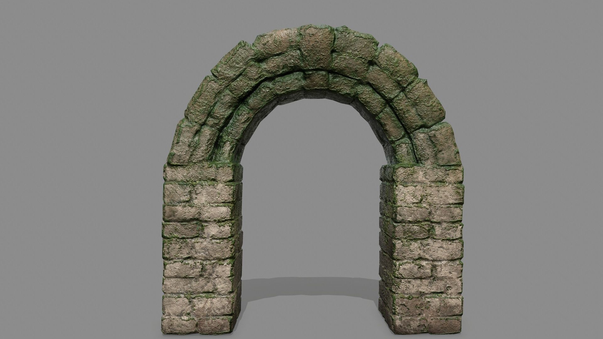 Stone Set pillar Low-poly 3D model_3