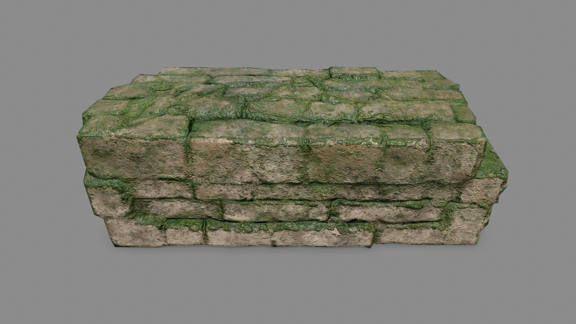 Stone Set pillar Low-poly 3D model_15
