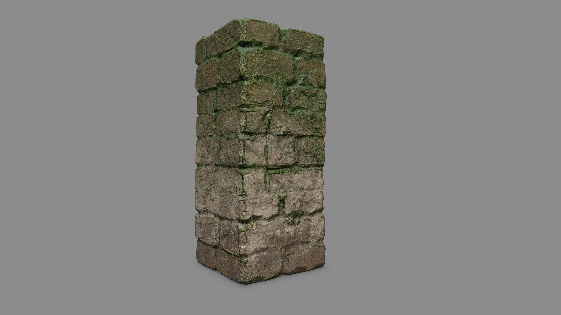 Stone Set pillar Low-poly 3D model_8