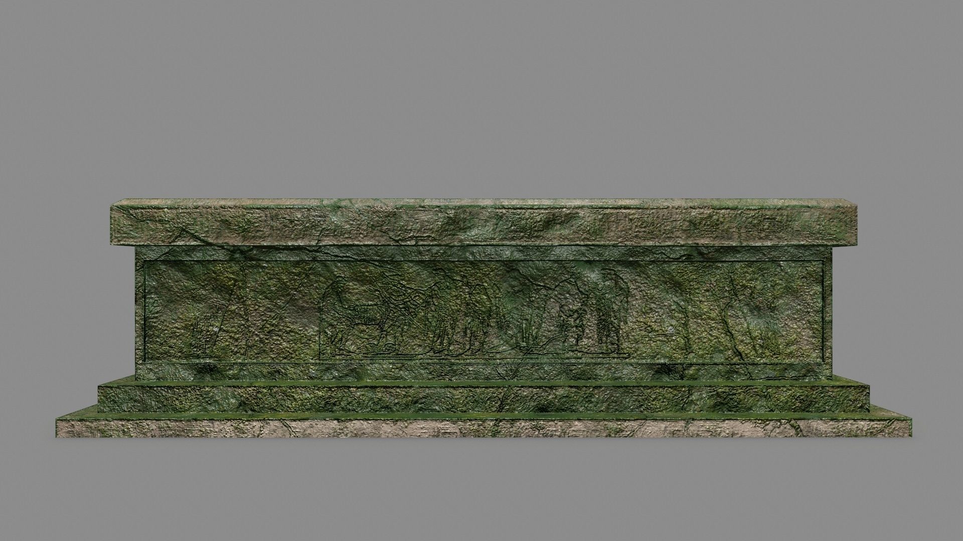 Stone Set pillar Low-poly 3D model_10