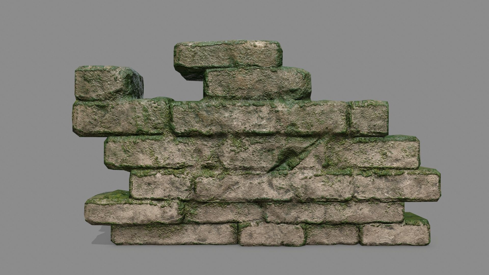 Stone Set pillar Low-poly 3D model_9