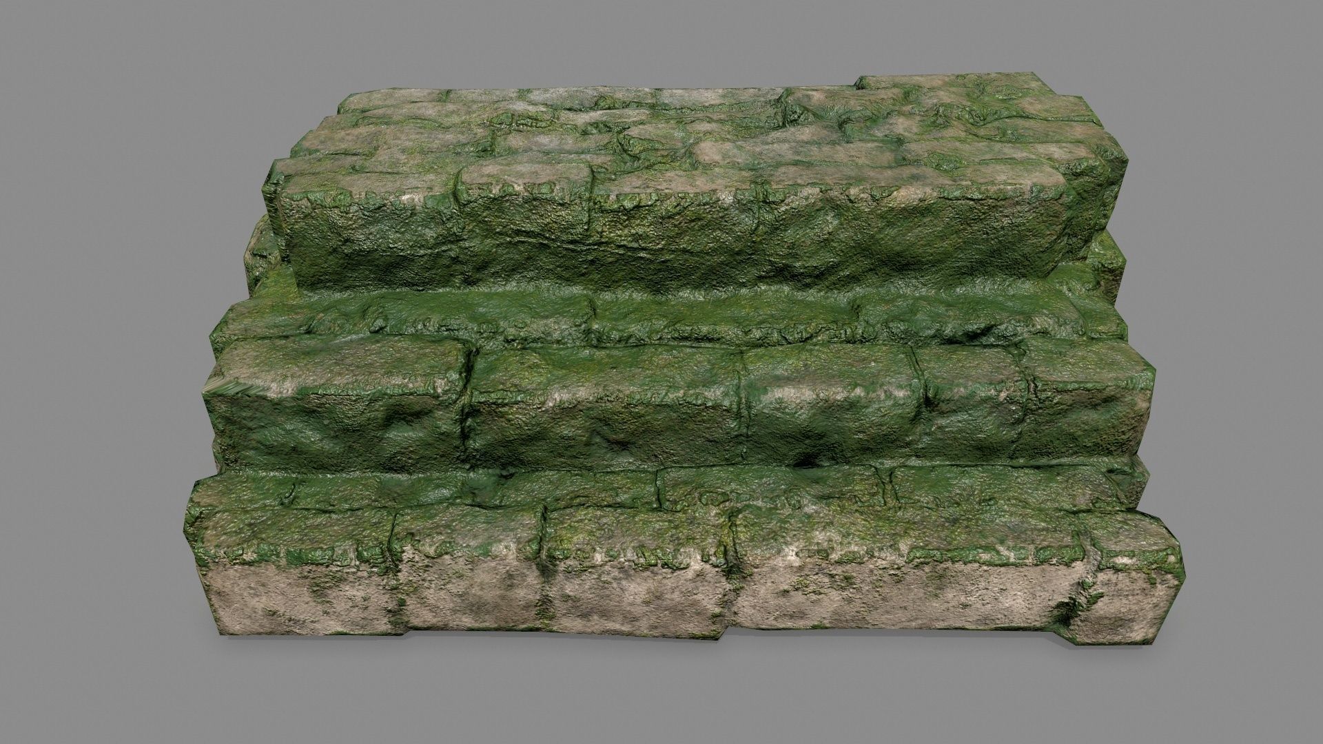 Stone Set pillar Low-poly 3D model_13