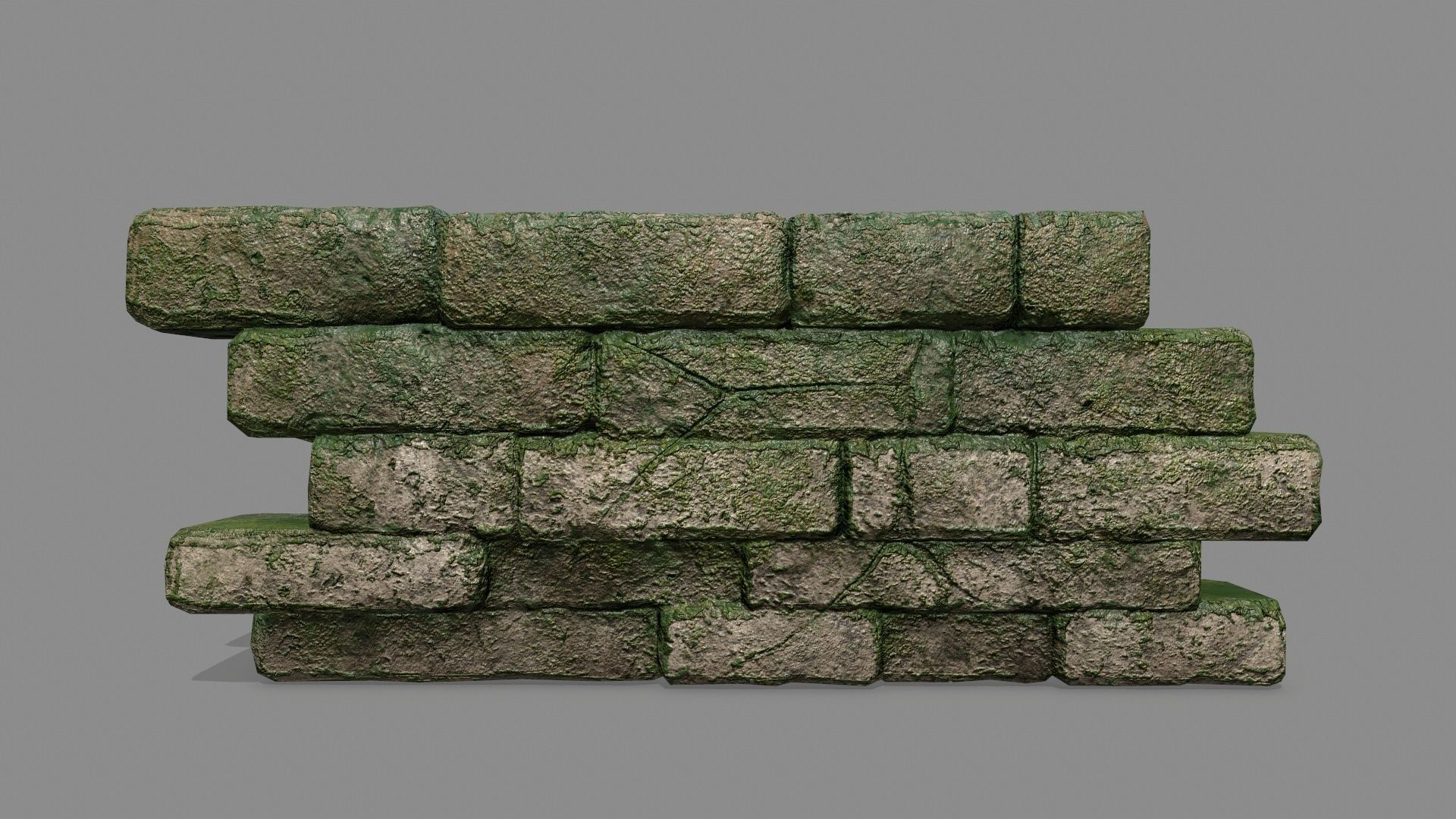 Stone Set pillar Low-poly 3D model_5
