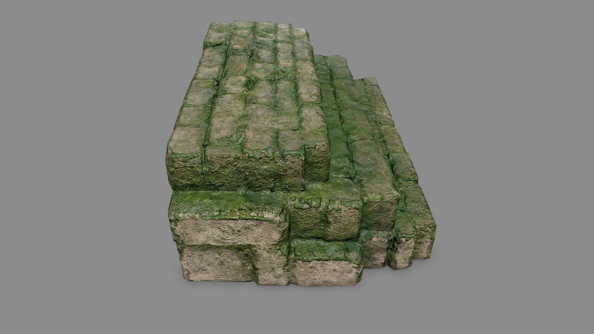 Stone Set pillar Low-poly 3D model_14