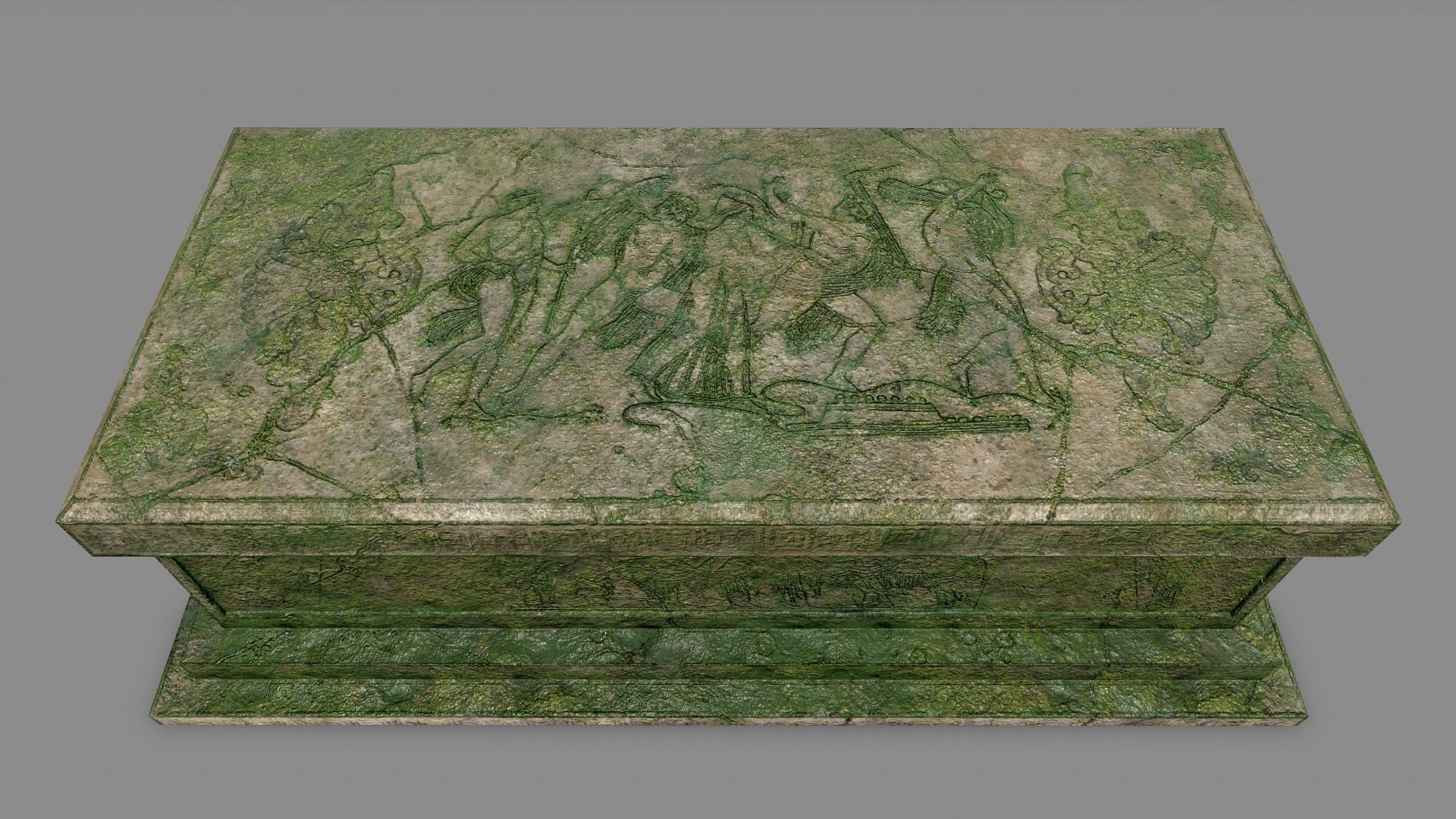 Stone Set pillar Low-poly 3D model_12