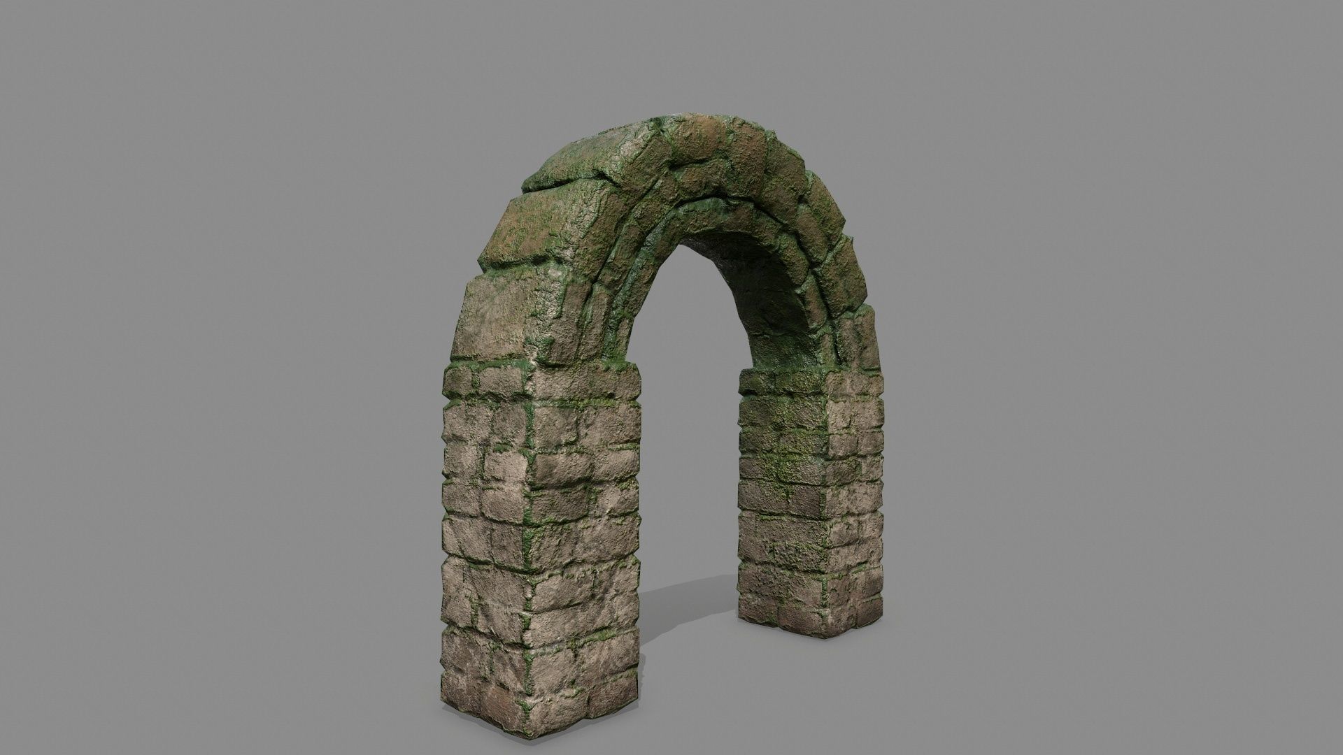 Stone Set pillar Low-poly 3D model_4
