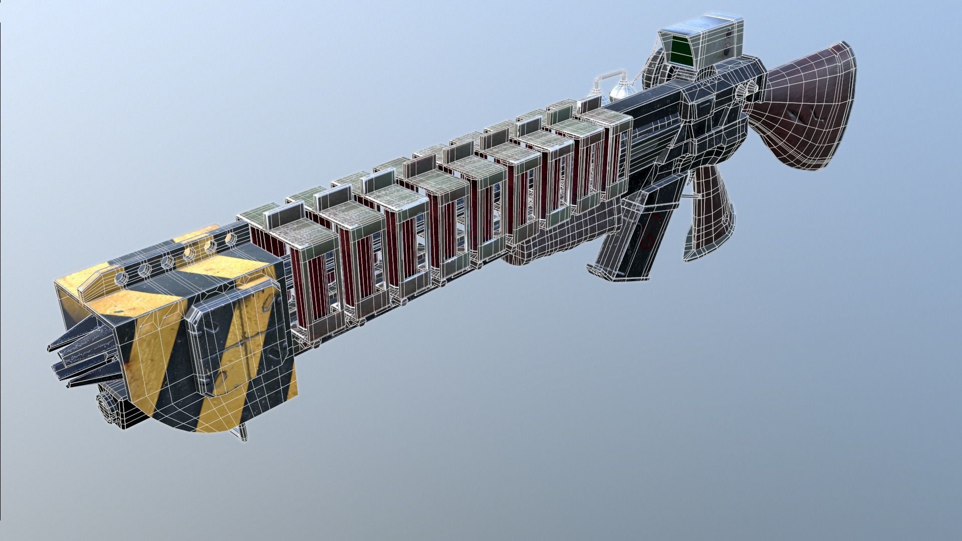 Gauss gun Low-poly 3D model_5