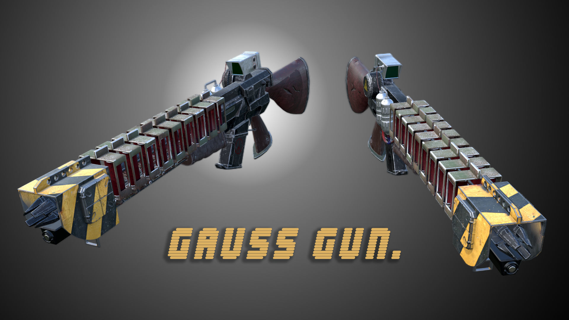 Gauss gun Low-poly 3D model_3