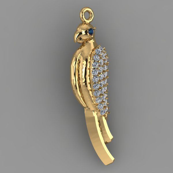 parrot pendant 3D print model_1